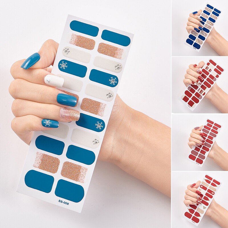 22Tips Nail Art Stickers Self-Adhesive DIY Stylish Nail Wraps Full Cover Sticker