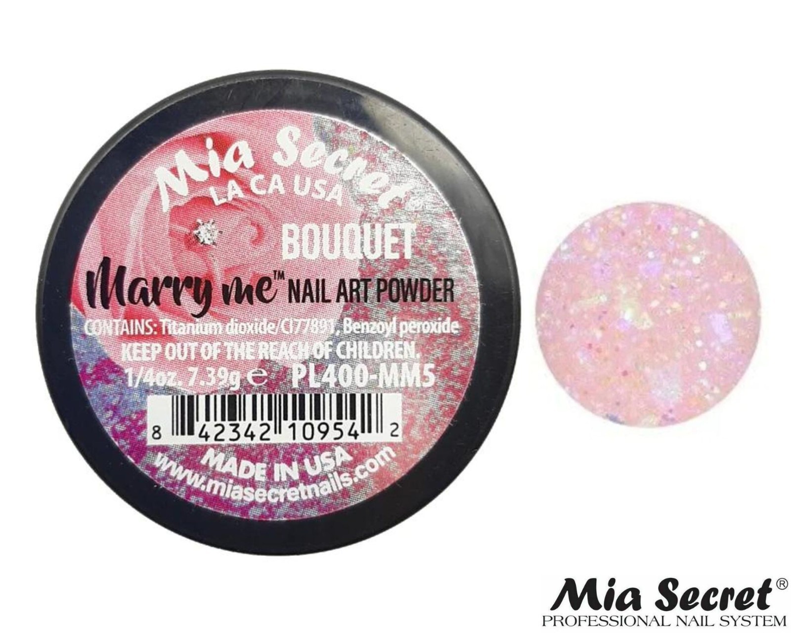 MIA SECRET Nail Art Powder 1/4oz-BOUQUET (MARRY ME COLLECTION)