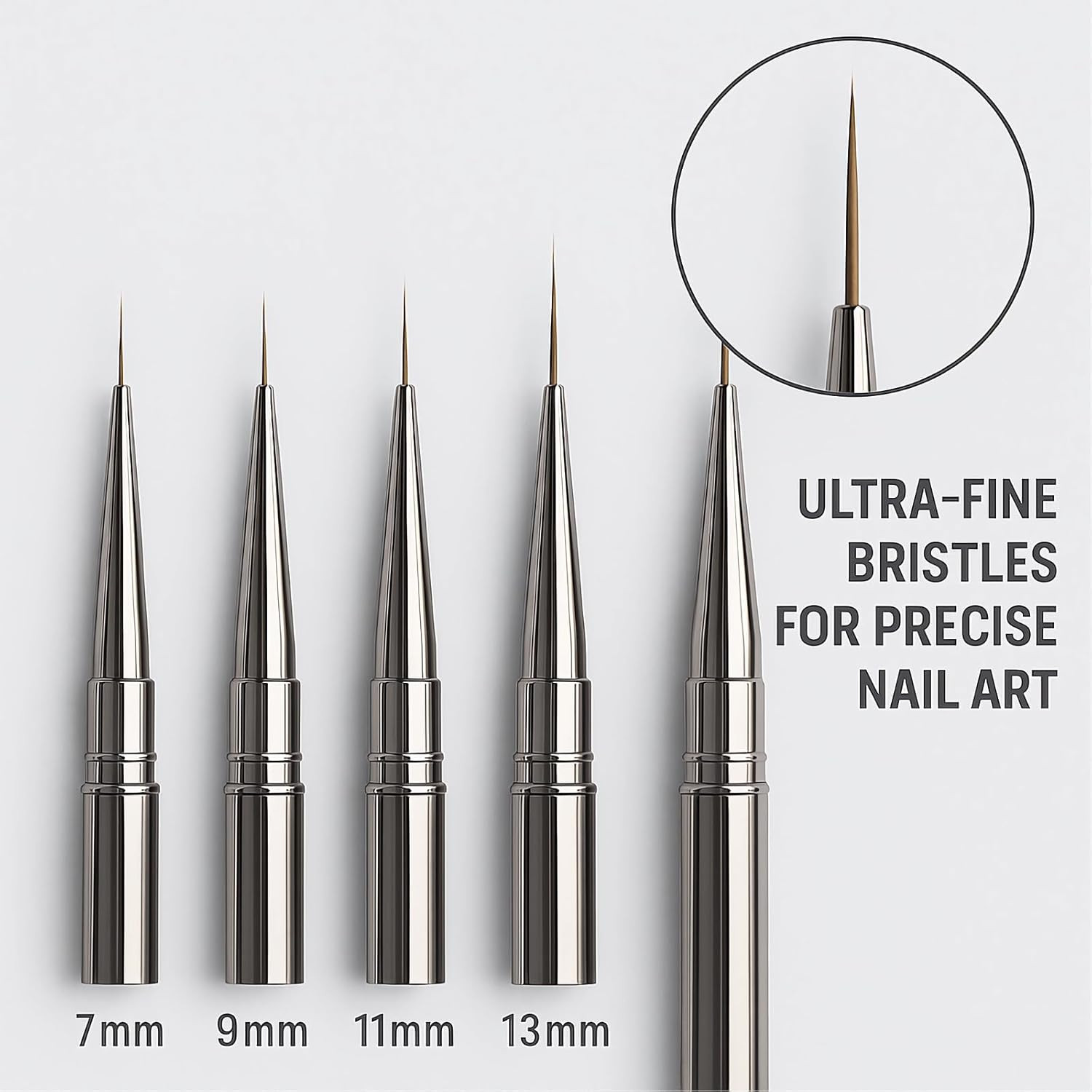 Nail Art Liner Brushes Set – 5PCS Long Thin Nail Brushes for Gel Nail Polish, De
