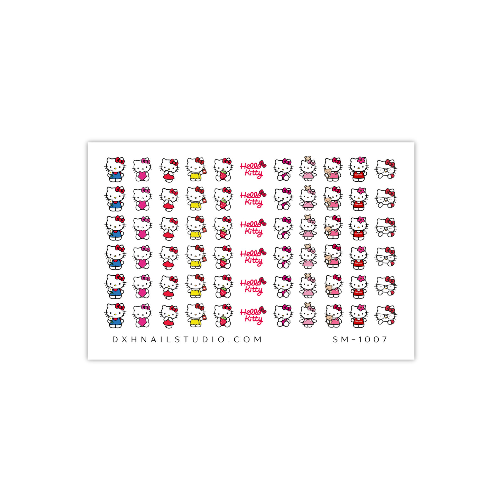 Hello Kitty Nail Decals Clear Water Transfer Overlay SM-1007