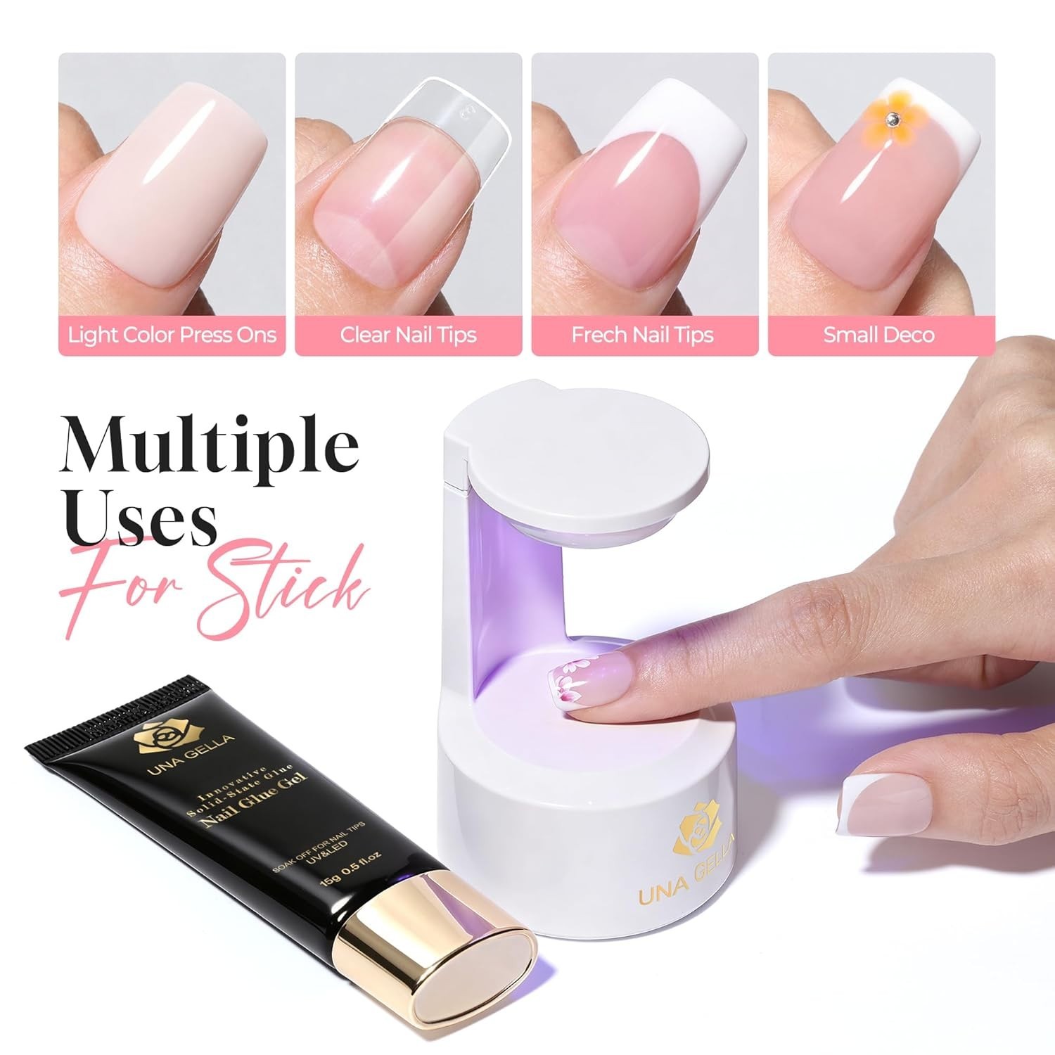 UV/LED Cure 15ml Solid Nail Glue Gel – Durable, Easy to Use, and Safe for Nails