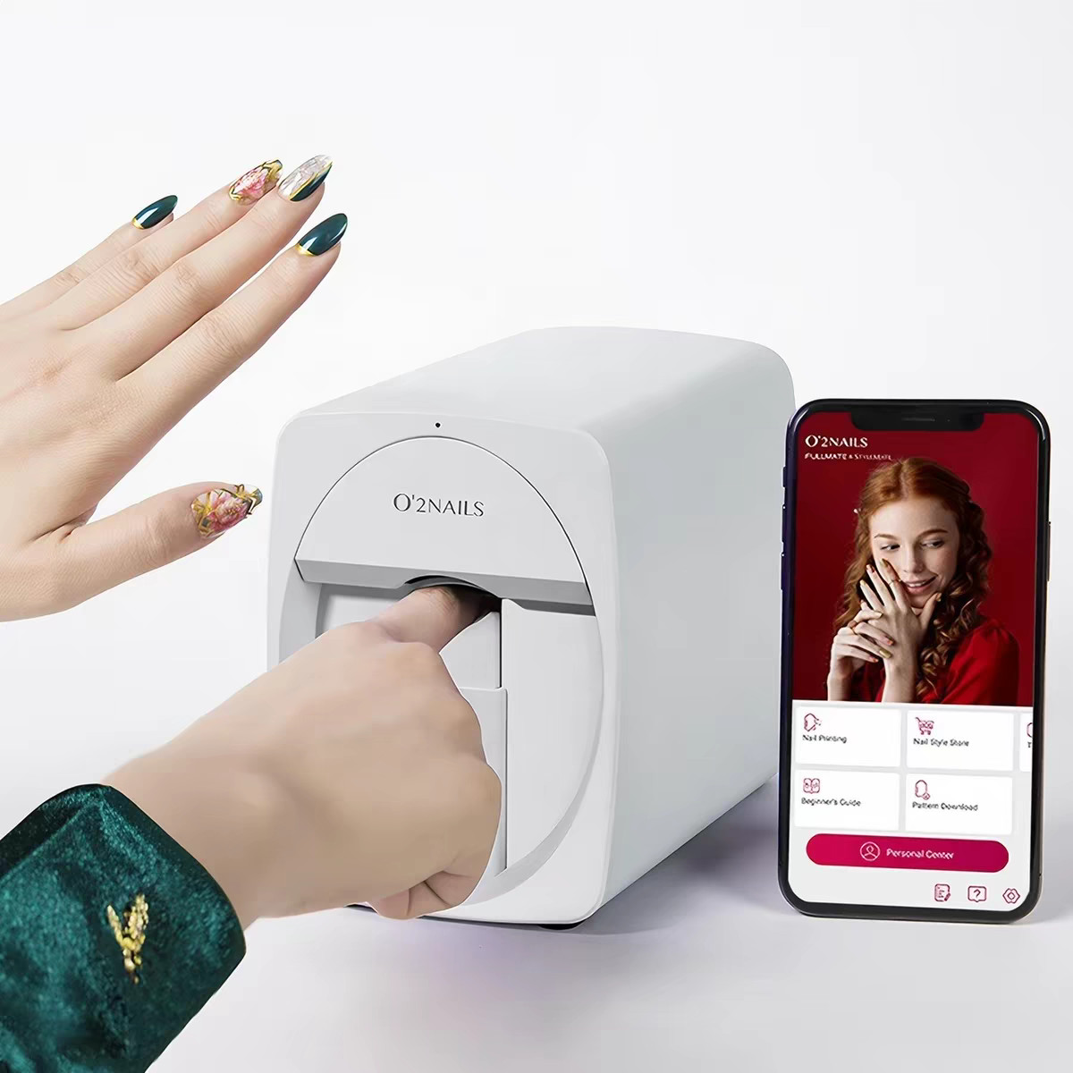 O2Nails Smart Nail Art Printer, Fully Automatic Nail Printing Machine