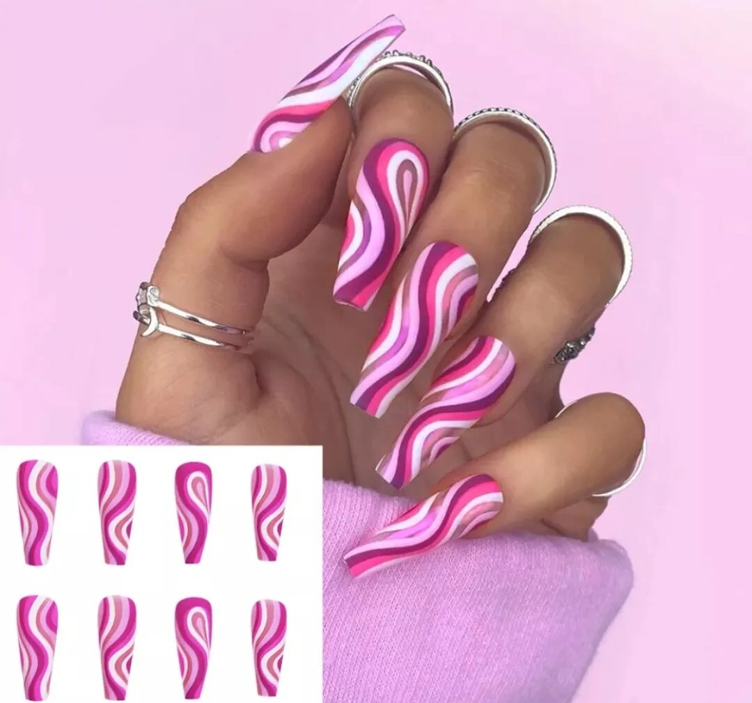 press on nails long X 24 Tips
