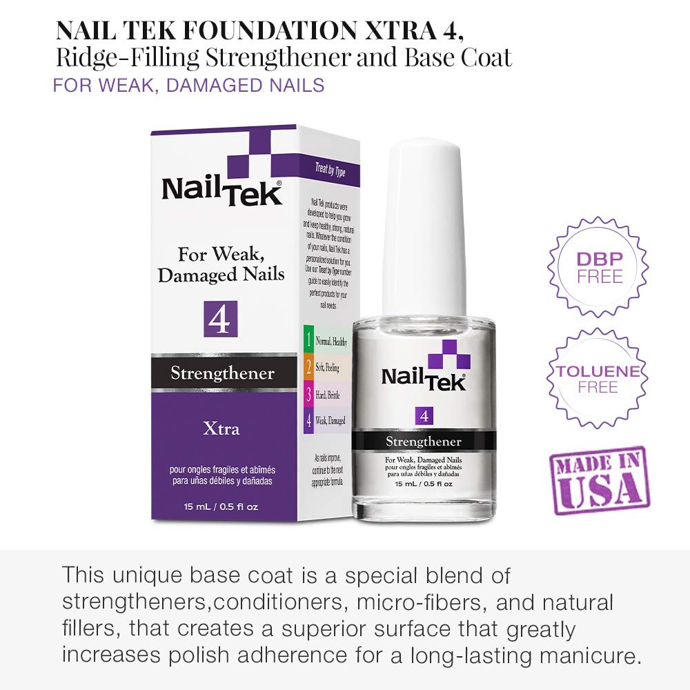 Nail Tek Xtra 4, Nail Strengthener for Weak, Severely Damaged Nails