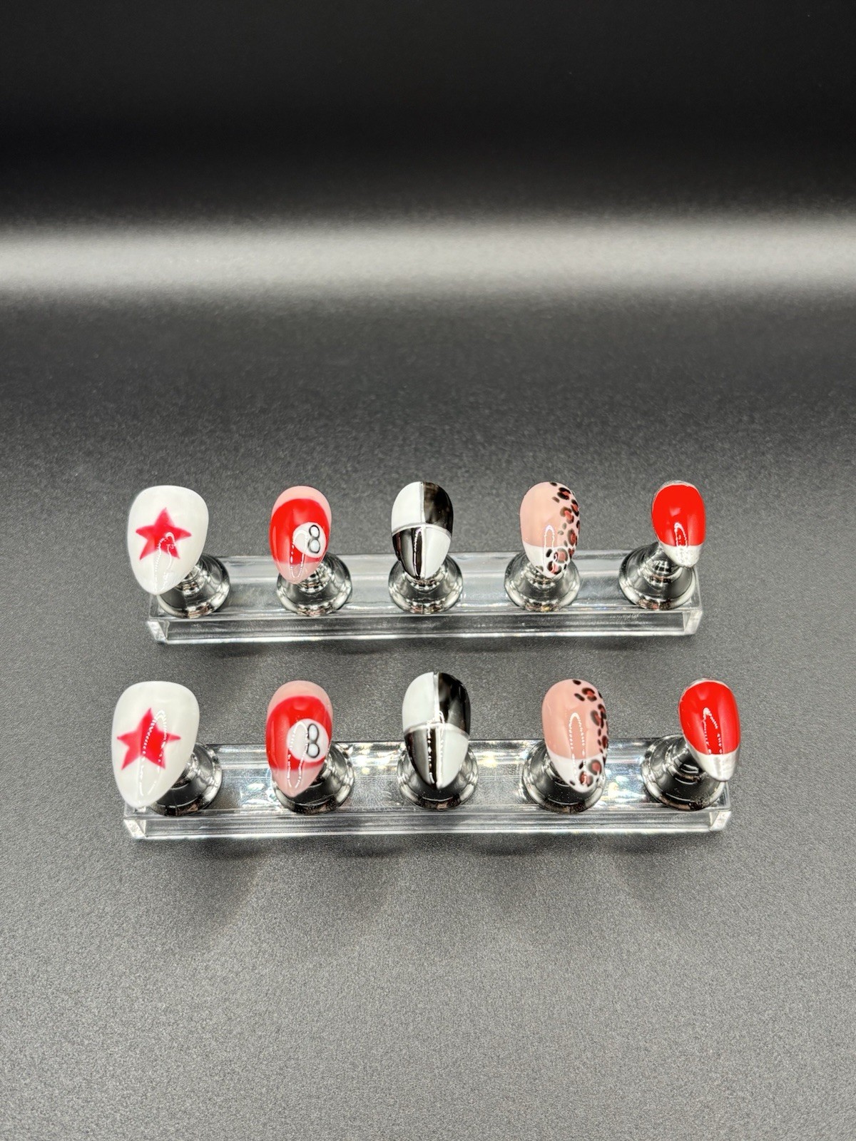 Lucky 8 Ball | Handmade Western Press-On Nails | Short Almond | Custom Sizing
