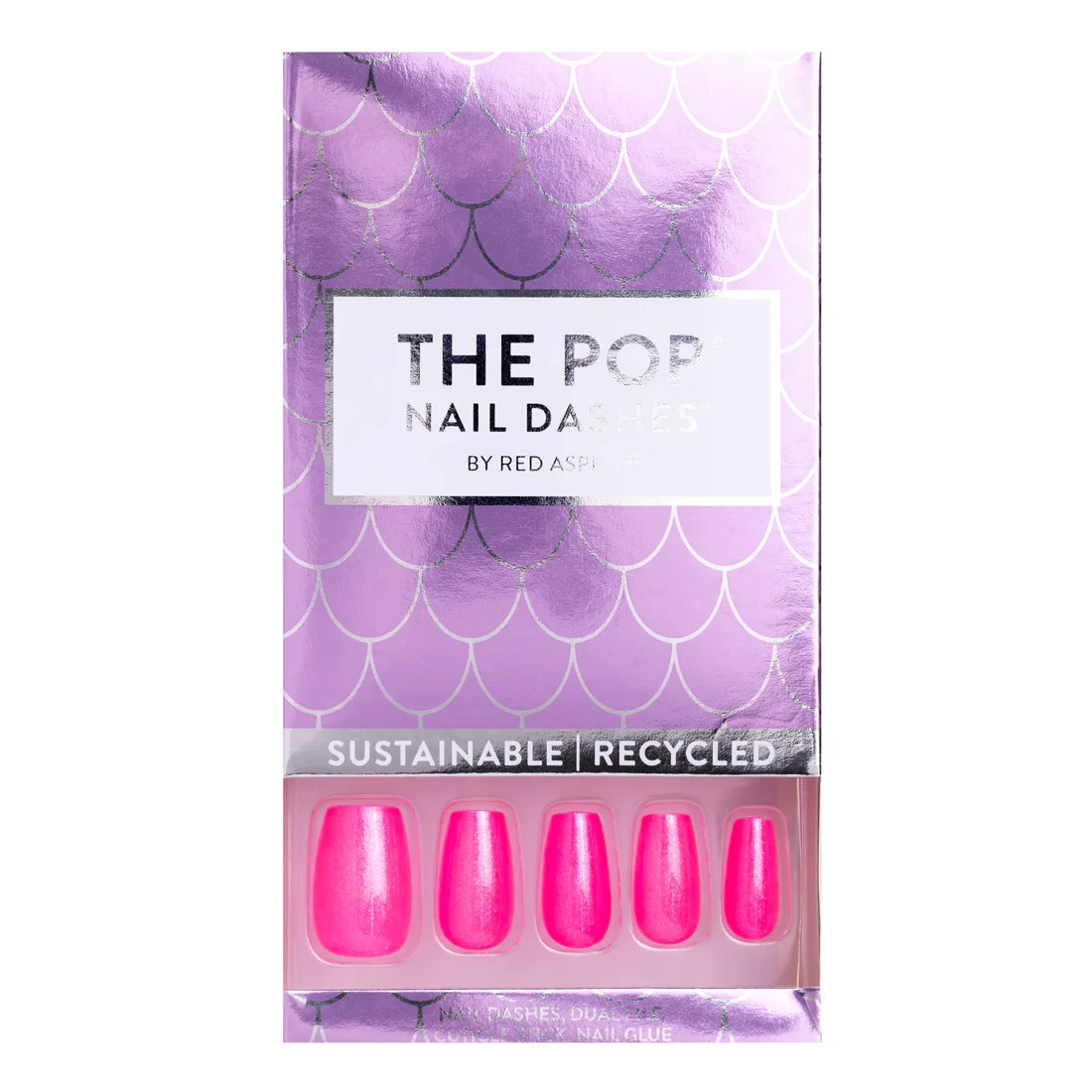 Red Aspen Press On Nails- Shellshock, Shemayne Medium Coffin | Pink