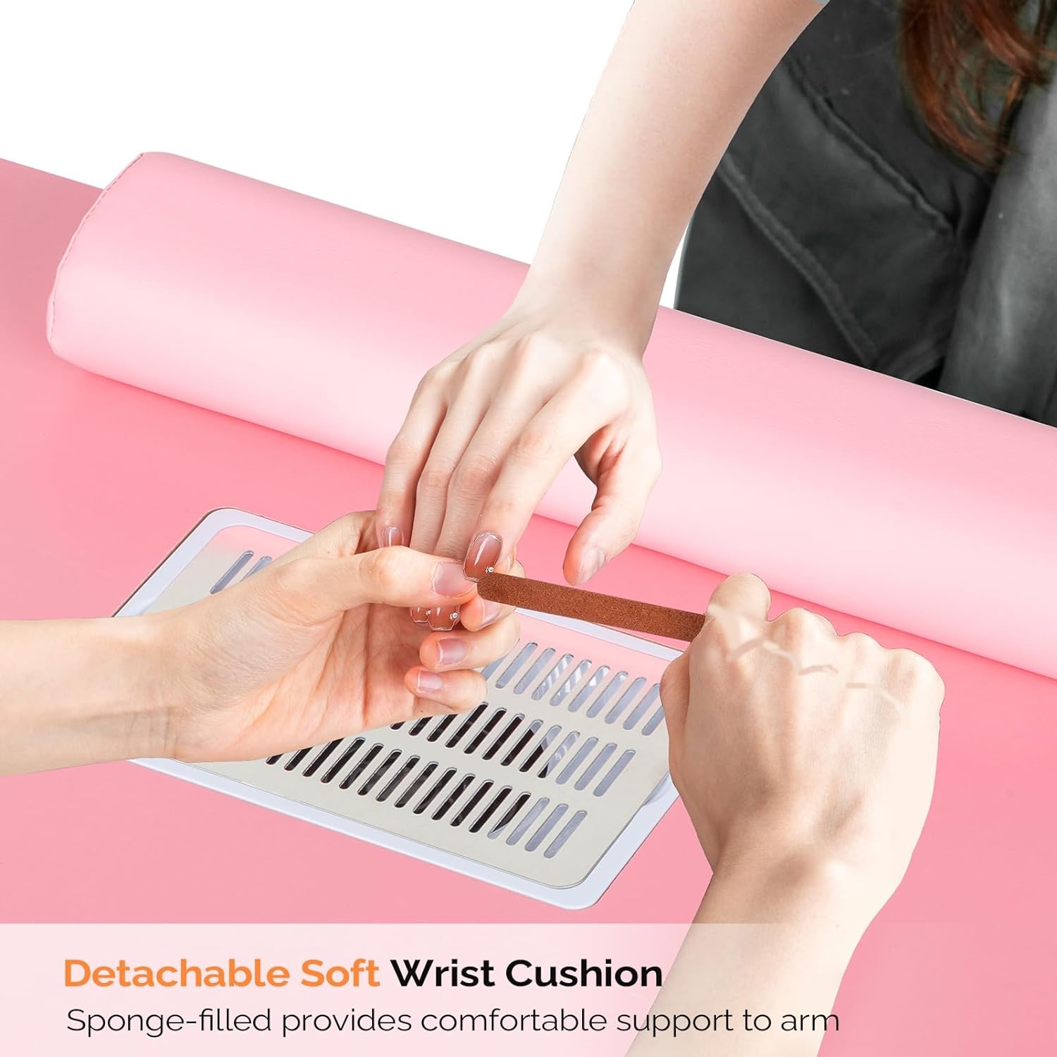 Manicure Table Nail Desk Beauty Salon Dust Collector+Wrist Pad+Storage Drawers