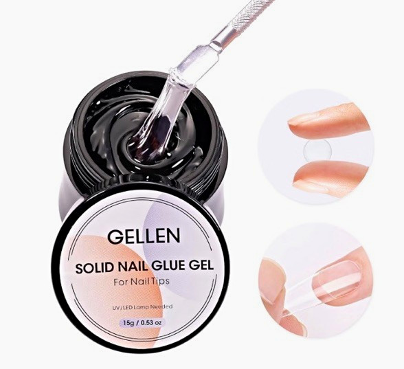 GELLEN Solid Nail Glue Gel 15g Long-Lasting Non-Toxic Low Odor UV/LED