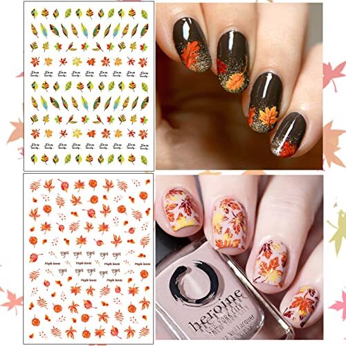 3D Thanksgiving Nail Decals Stickers, Self Thanksgiving Day, 10 Sheets