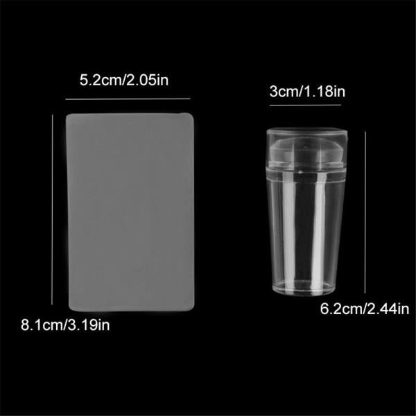 3pcs/set Clear Jelly Silicone Nail Art Stamper Scraper DIY Nail Art Stamper Tool