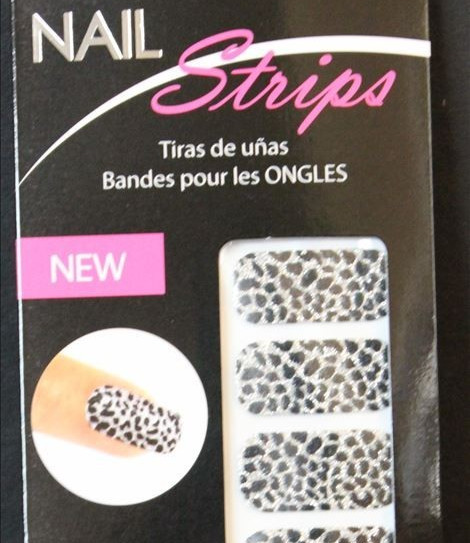 20 Trendy Cala Nail Strips Black & Silver Glitter for natural or artificial Nail