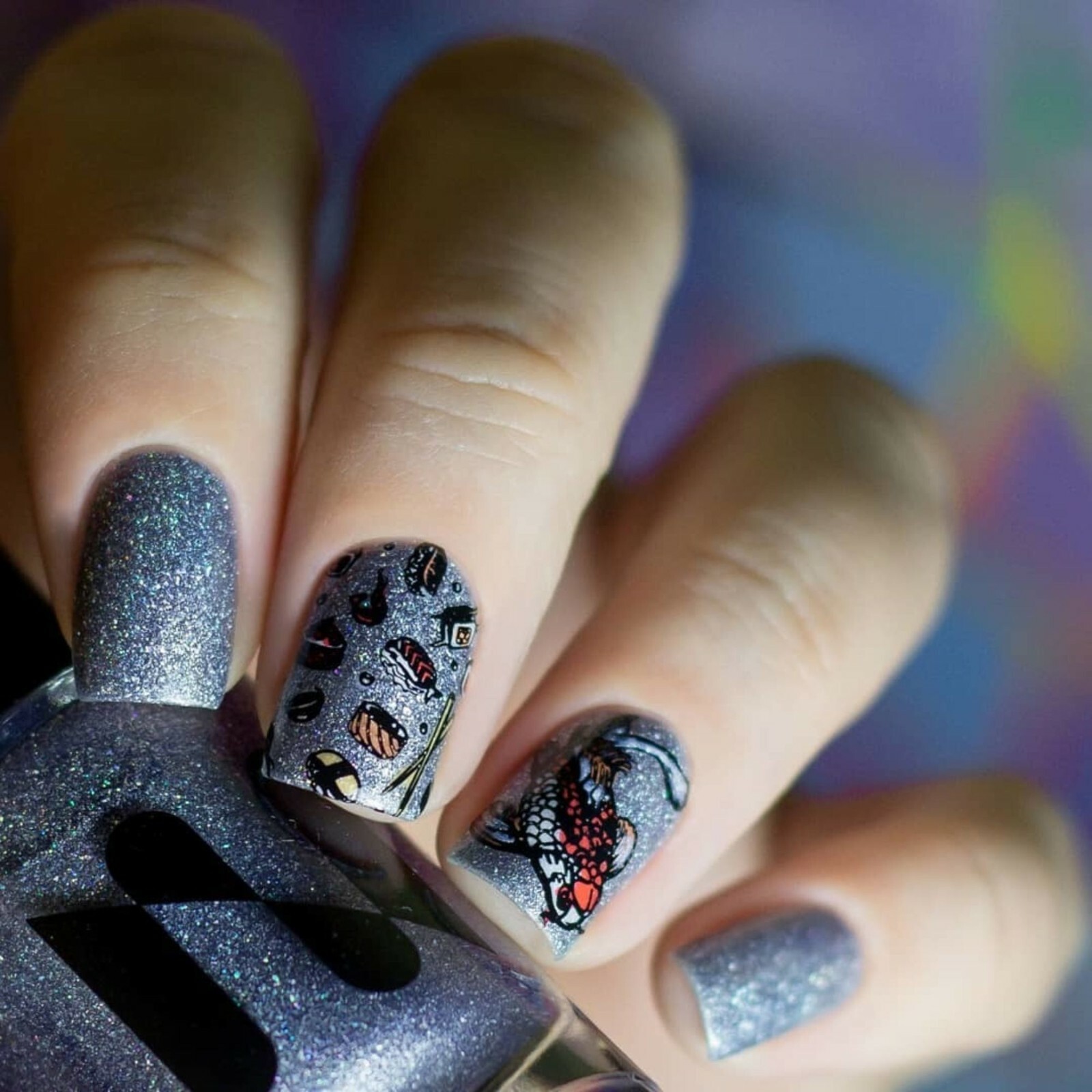 B051 I Just Want Sushi Stamping Plate For Stamped Nail Art Design