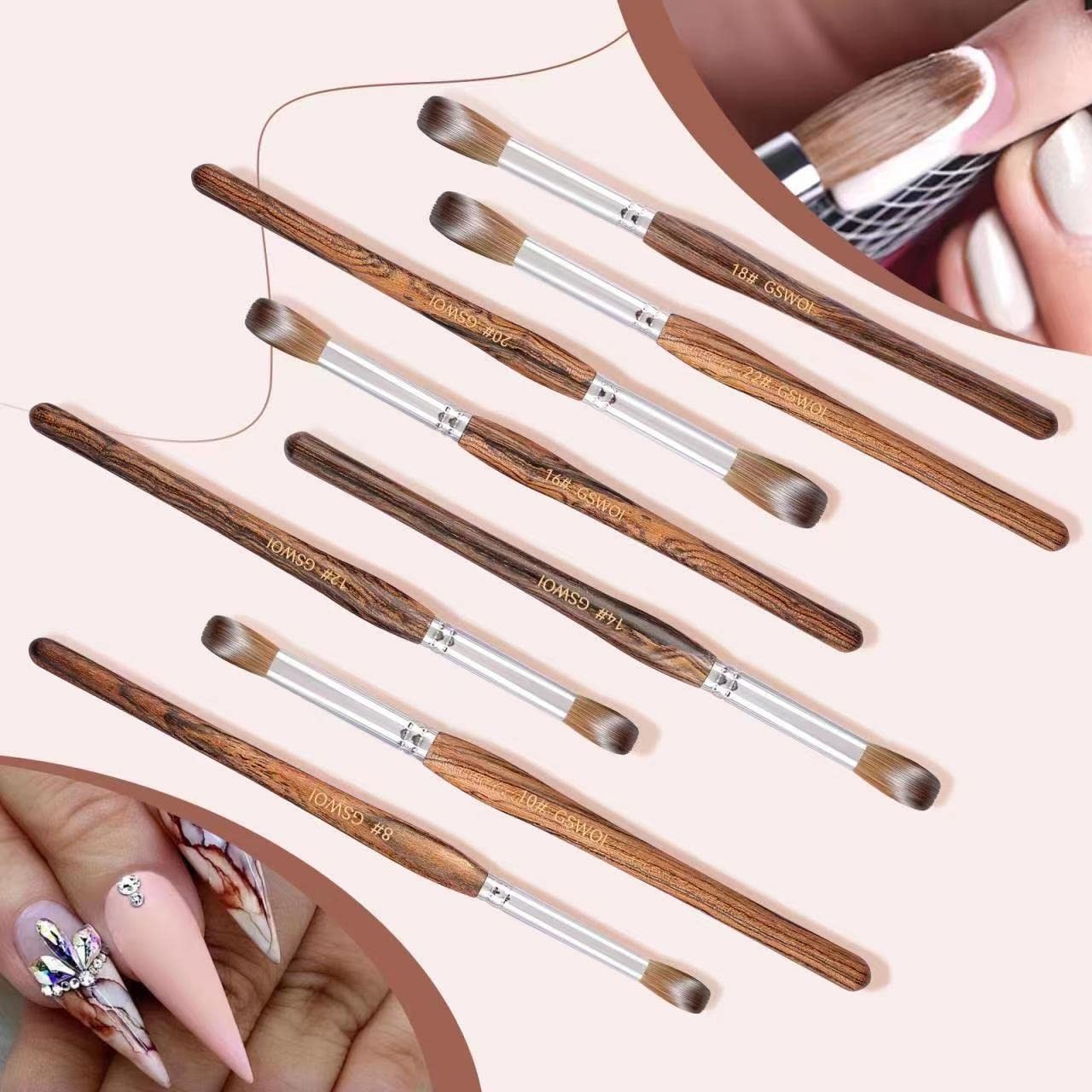 Kolinsky Acrylic Nail Brush #20 Wooden Handle