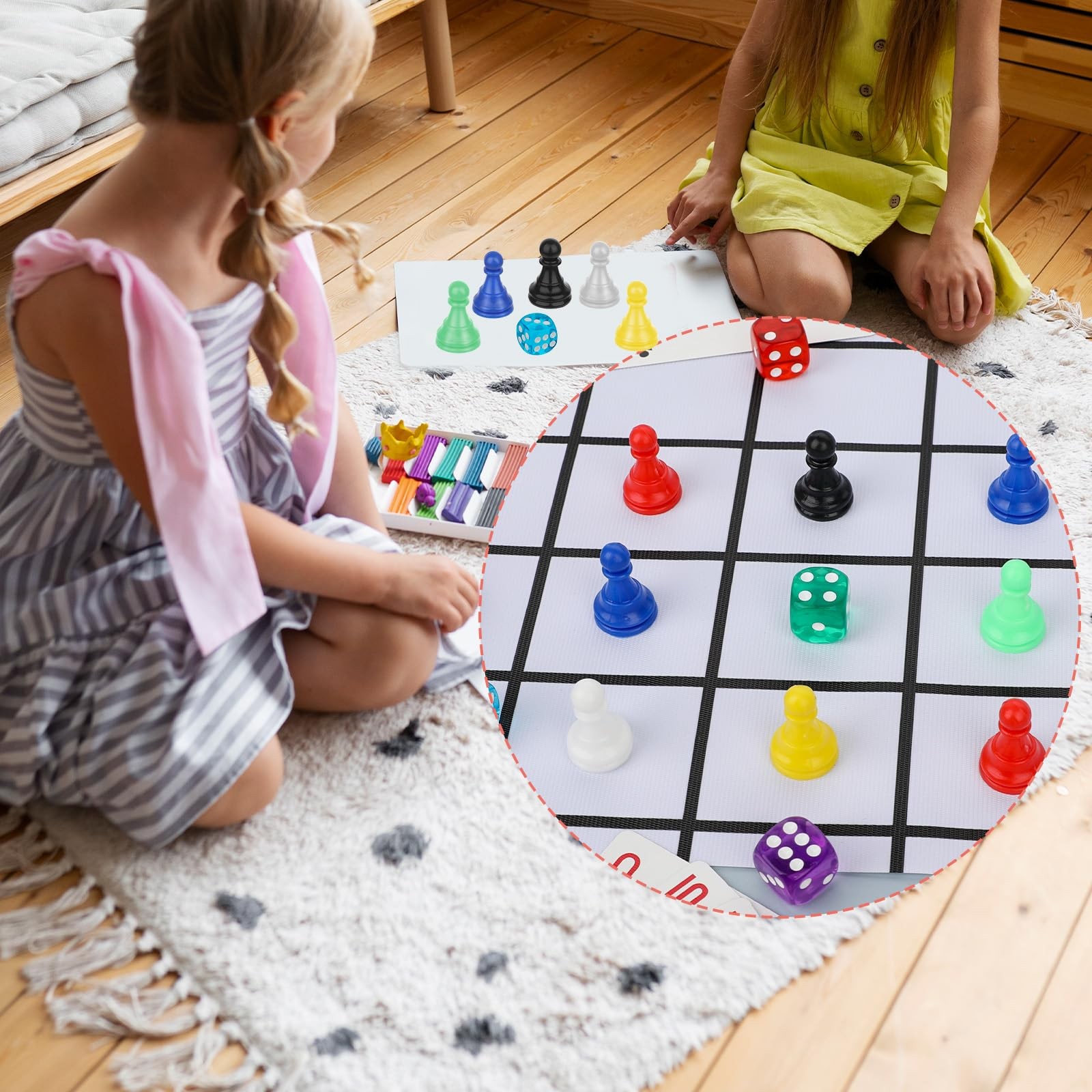 28pcs Multicolor Board Game Pieces, 0.61 inches x x 0.1