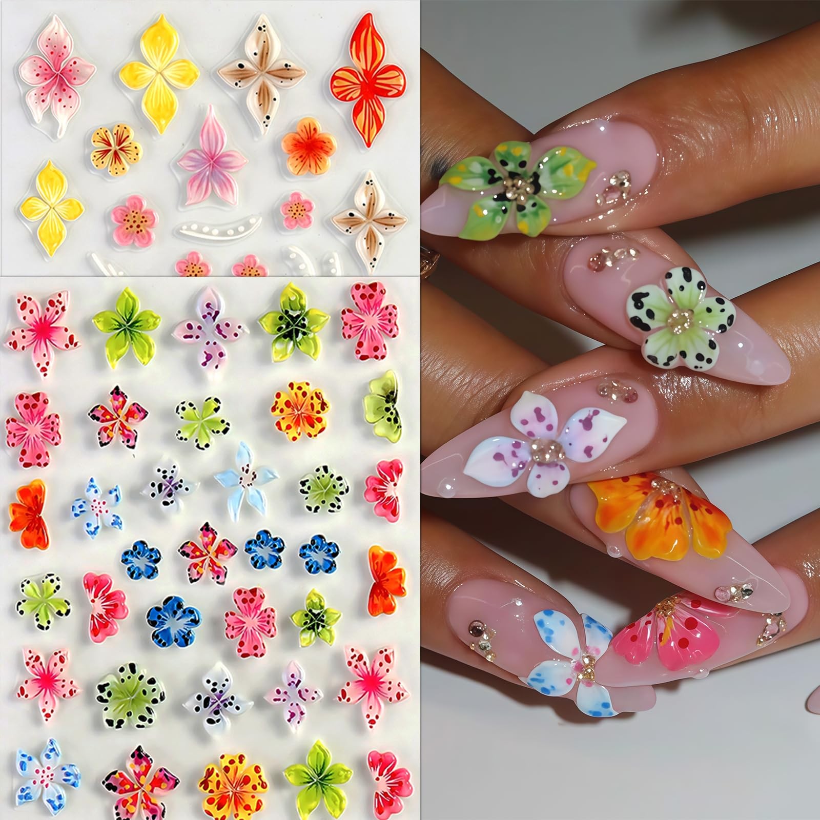 CnSybaris Hawaiian Flower 4 Sheets Nail Stickers