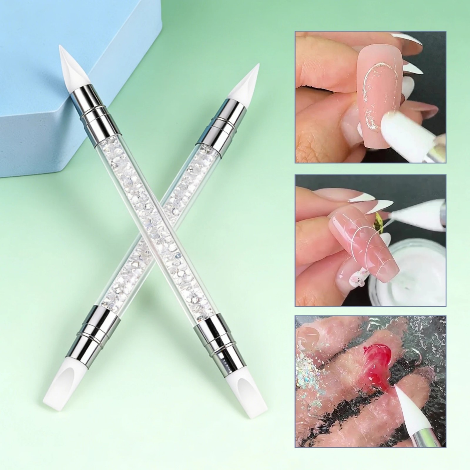 Silicone Nail Art Pen – Double Ended Sculpting Tool for Gel Manicure