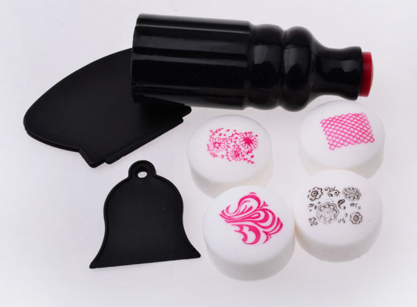1-24 Manicure Nail Art Polish Stamping Print Plate Template Stamper + Scraper