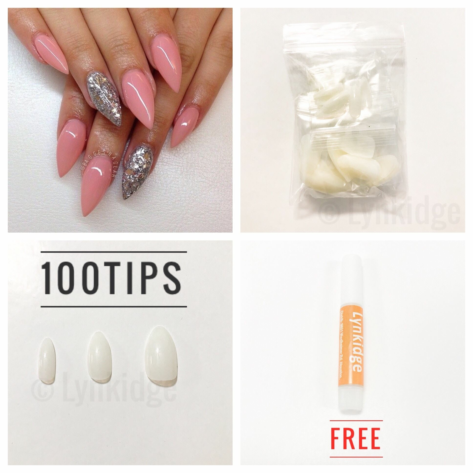 MultiColor Selection – 100PCS Full Cover Short Stiletto Nails