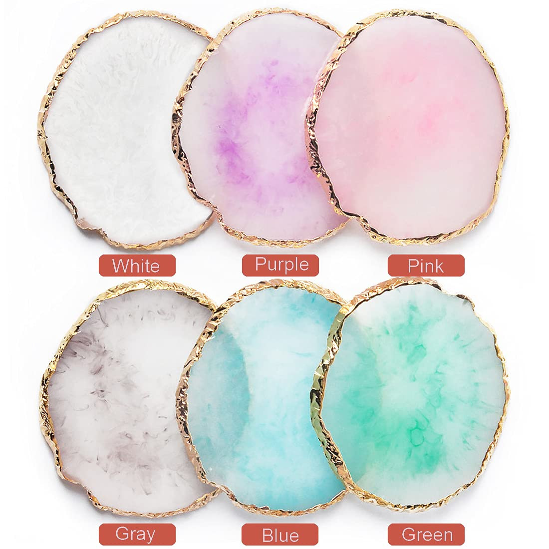 Resin Nail Art Palette, Nail Painting Mixed Color Palette, Gilded Edge Nail G…
