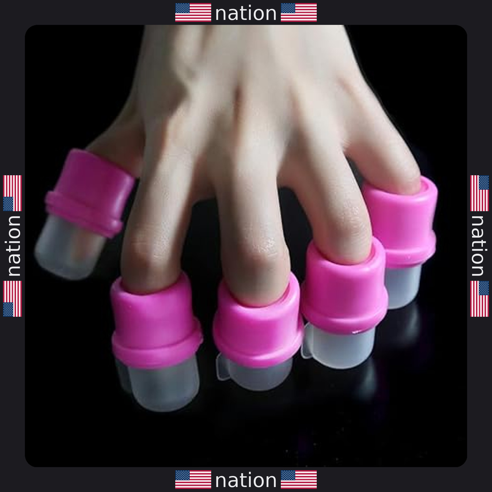 10 Pcs Pink Nail Soaker Caps for Acrylic & UV Gel Polish Removal