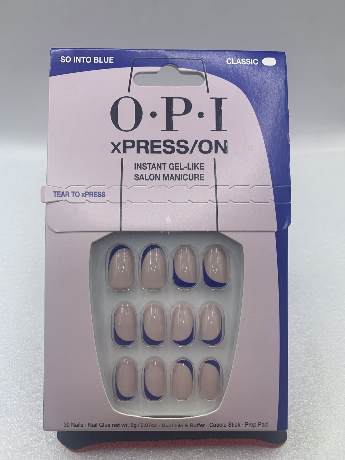 OPI So Into Blue Classic xPress/On Instant Gel-Like Salon Manicure MU