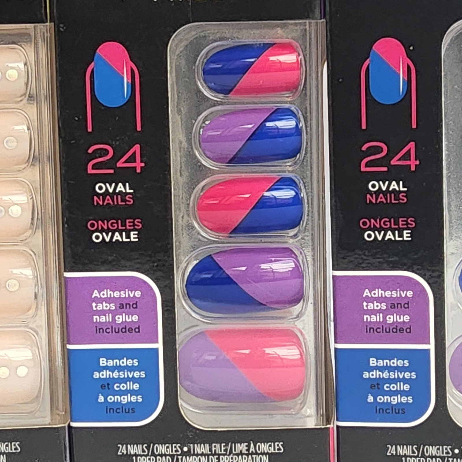 Lot of 4 Sally Hansen Salon Effects Perfect Manicure Press-On Nails PRIDE & more