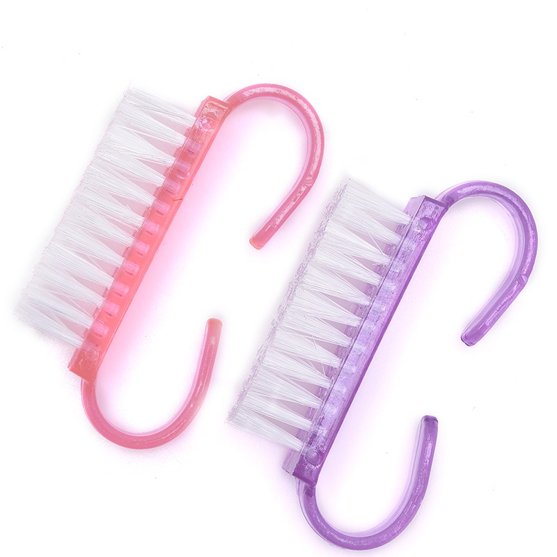 Plastic nail art small manicure pedicure brushes finger nail care dust clea.t2