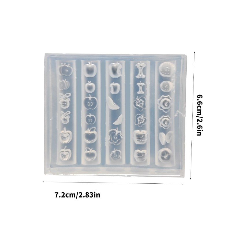 Flexible Fruit Shaped Nail Art Mould Reusable Silicone Tool for Enthusiasts