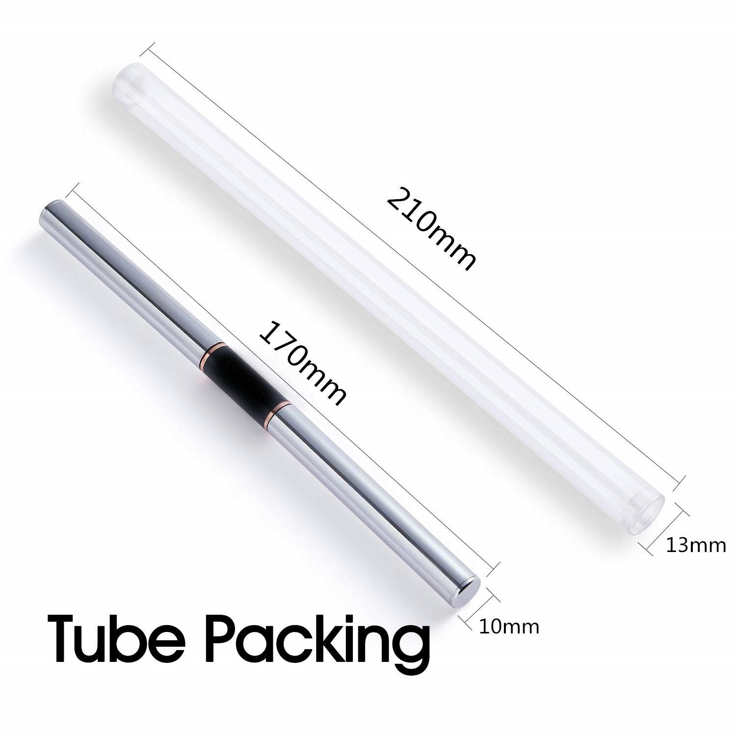 100% Kolinsky Acrylic Nail Brush 2-Head Dual-tip Size 2+8, 4+10, 6+12 Crimped