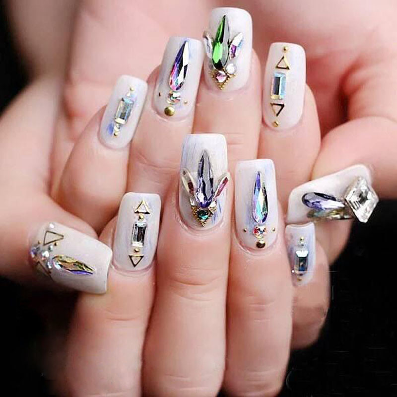20 50 100pcs Crystal AB Nail Art Rhinestones FlatBack Glitter Gems Nails Decor