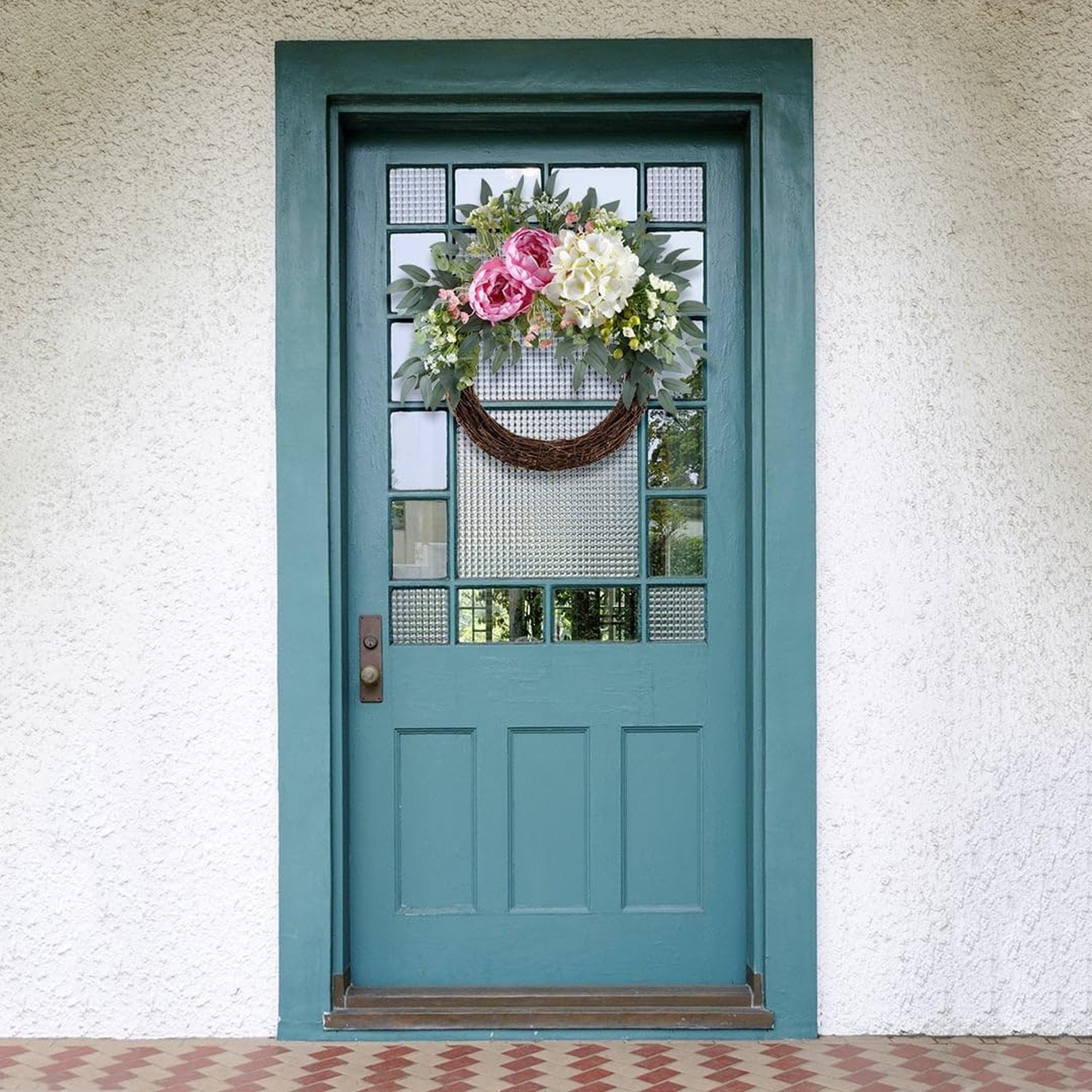 4 in1 All-Season Interchangeable Grapevine Wreath, DIY Kit with Silk Flowers,…
