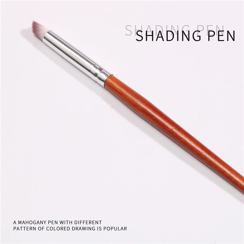 Gradient Wood Nail Brush Art UV Gel Polish Blooming Painting Pen Ombre Shading