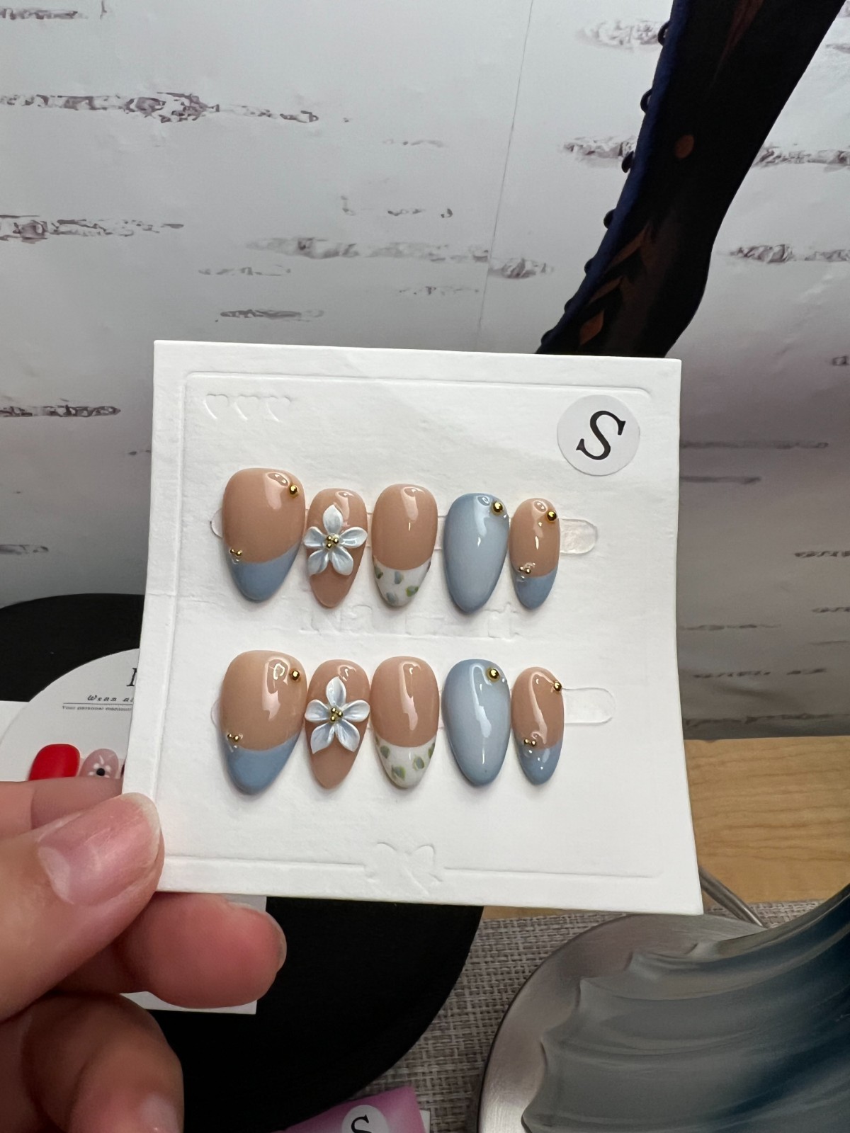 Handmade Press on Nails Size S, Almond Shape with Multiple Designs NEW