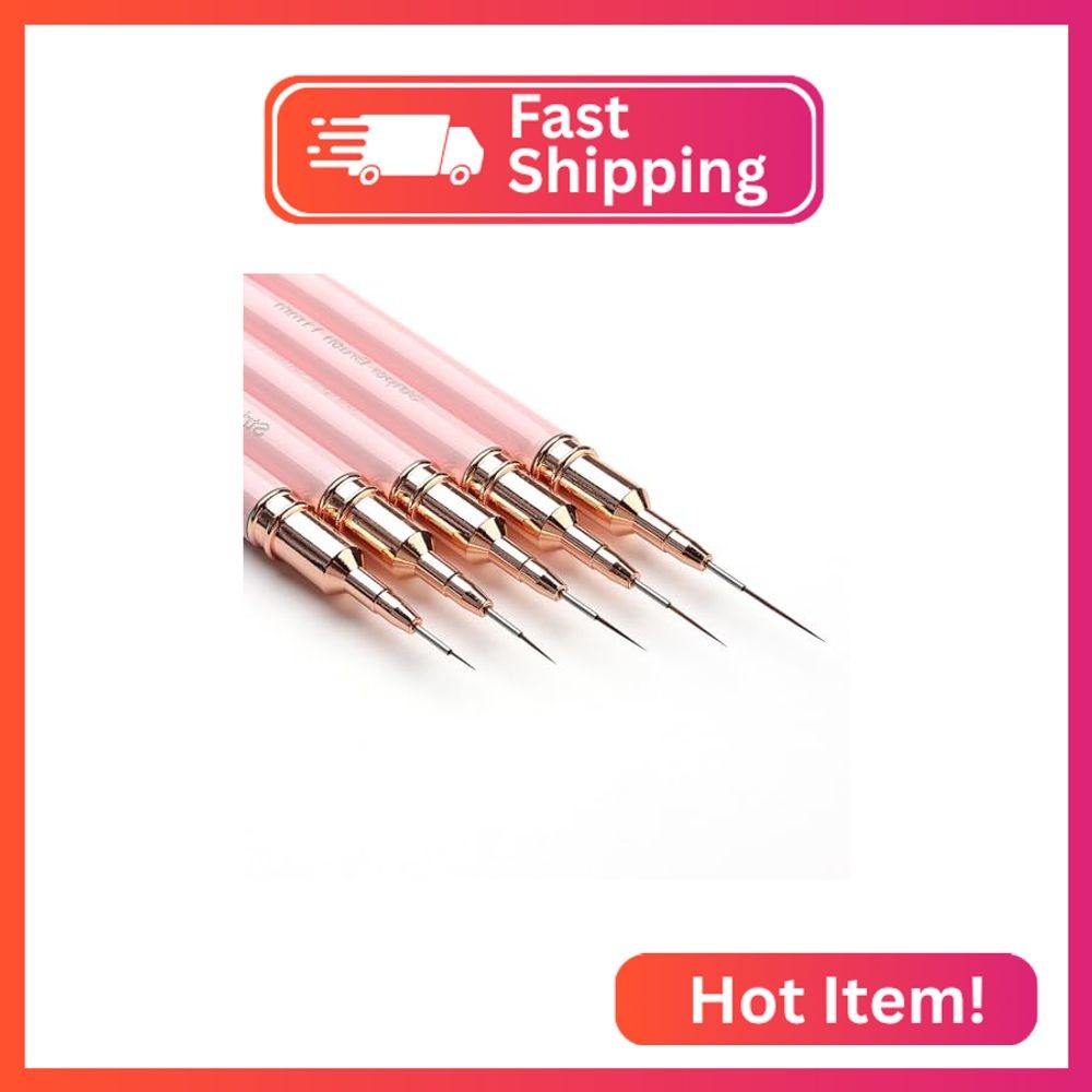 Fcozpjk Nail Art Liner Brushes, 5Pcs Nail Art Liner Brush Set, Nail Gel Polish P