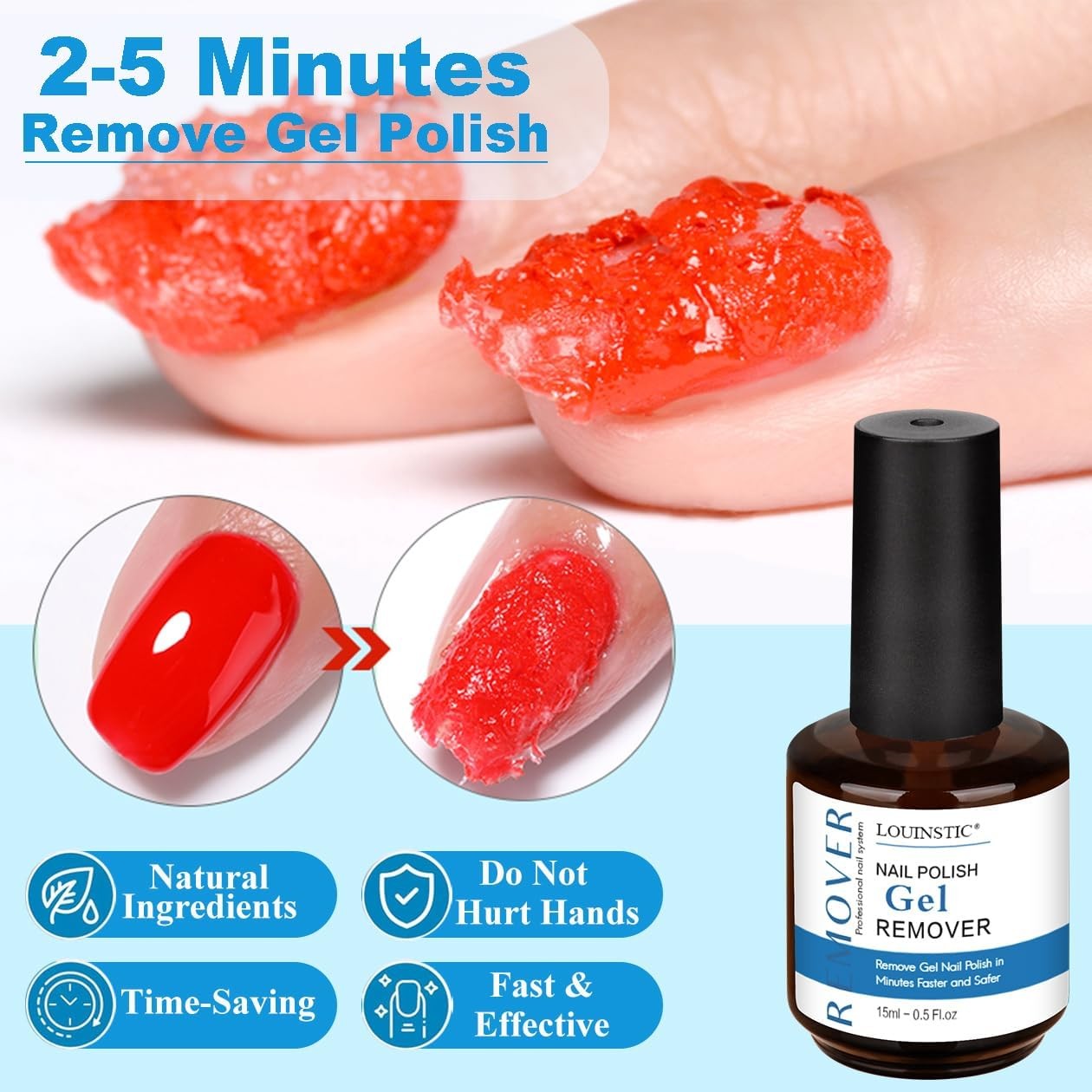 Gel Polish 0.26 Fl Oz (Pack of 2), Remover & Cuticle Oil & Manicure Tools