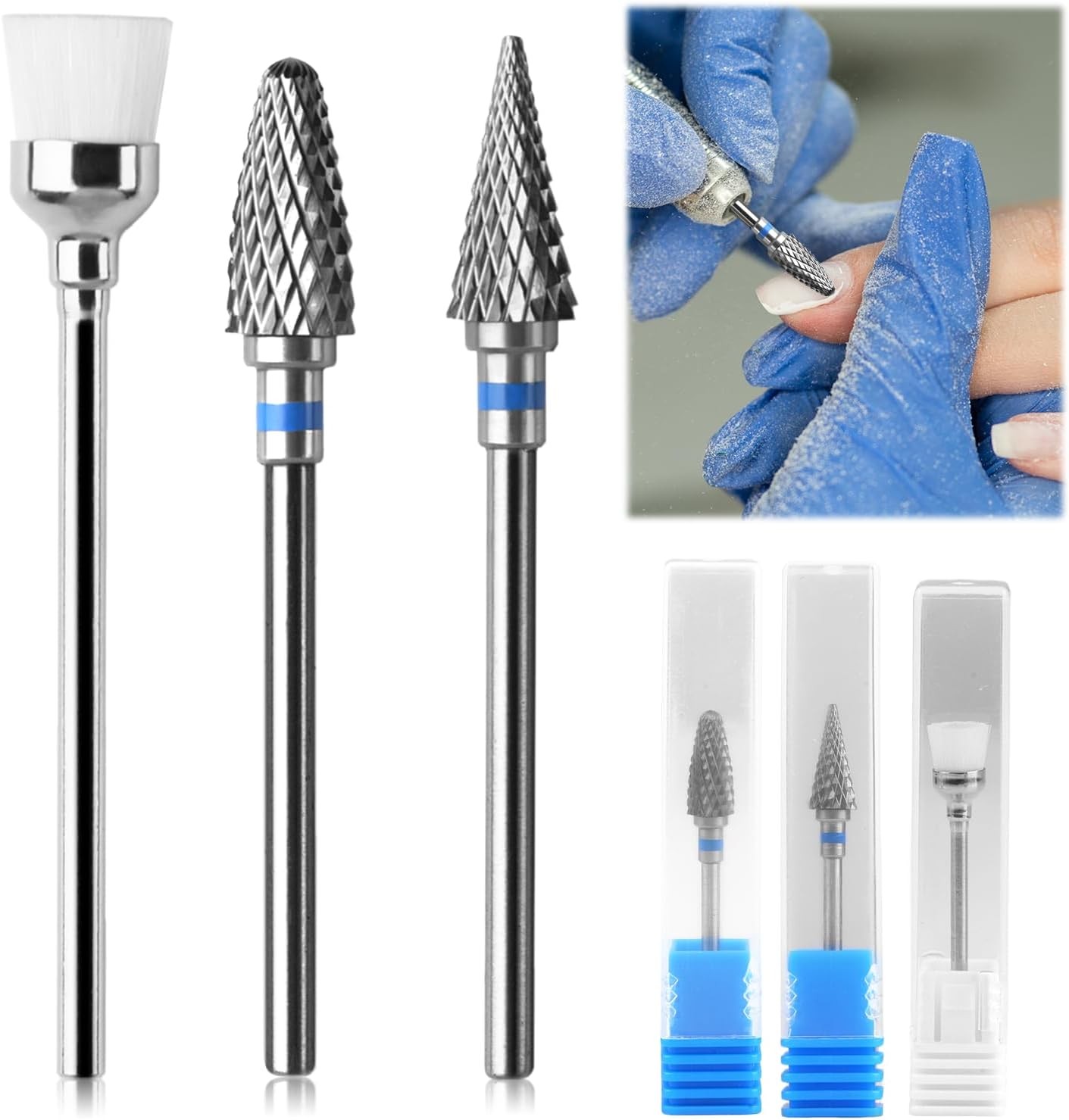3/ 1 Profal Carbide Nail Drill Bits Sets, Tungsten Safety Drill Bits