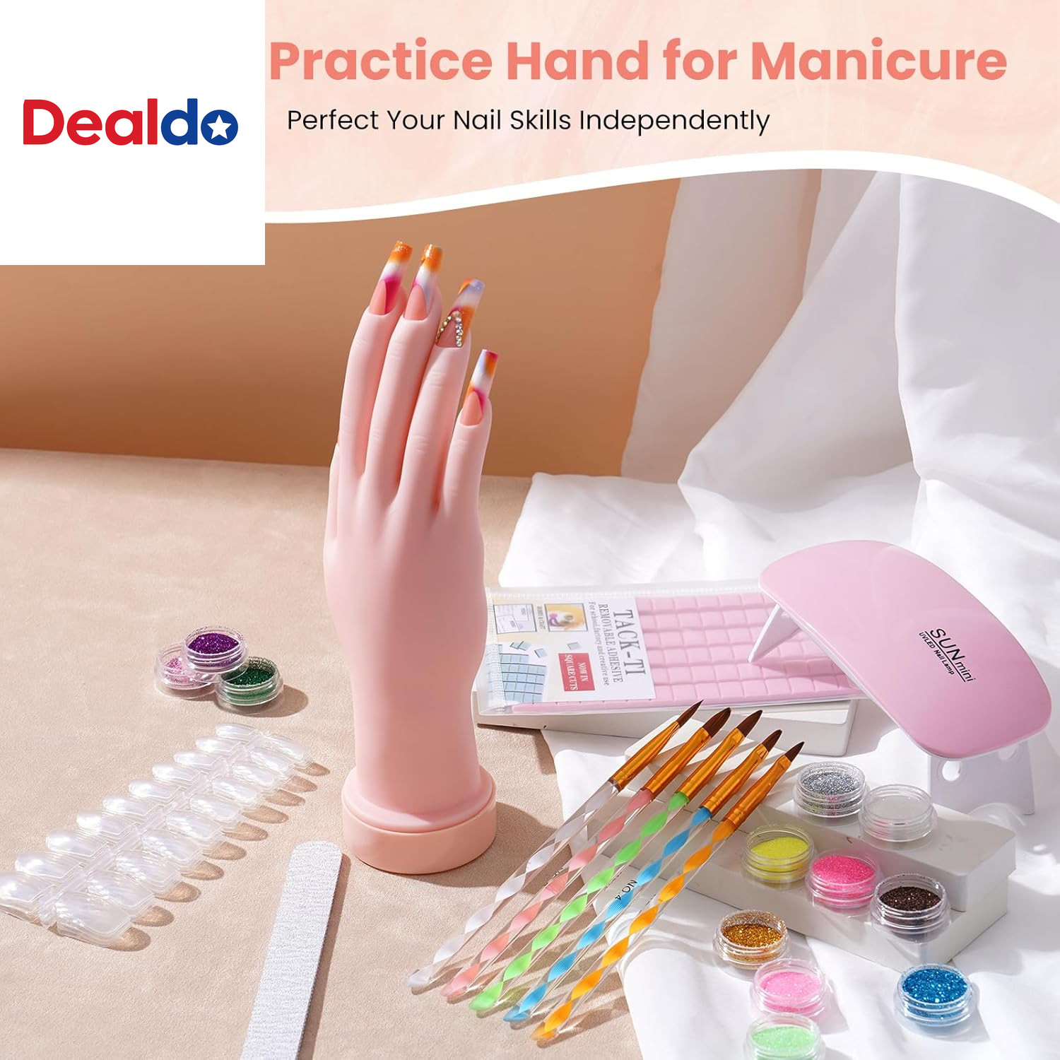 Nail Kit for Beginners with Everything: Practice Hand Acrylic Nail Set Professio