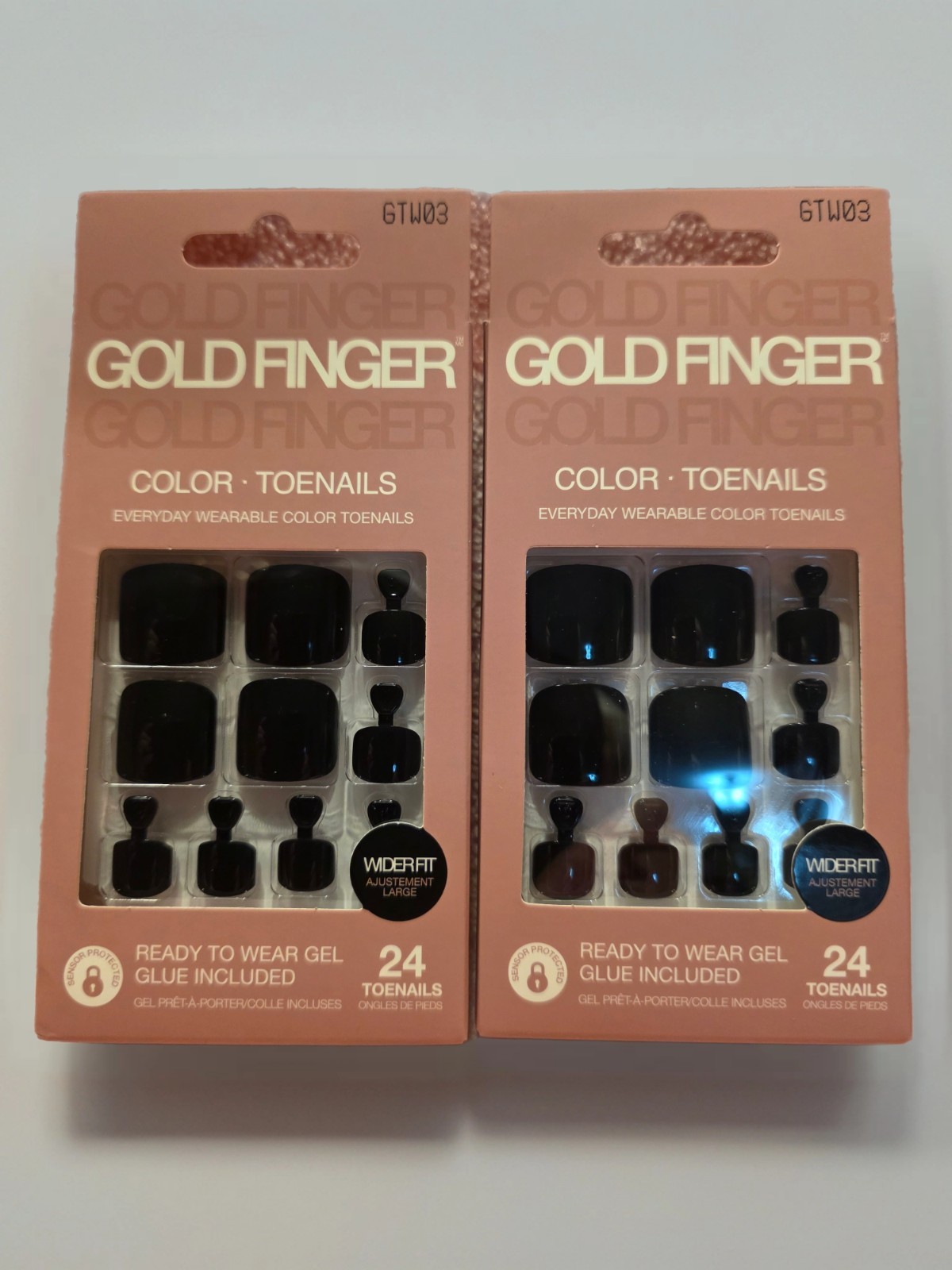 Goldfinger Color Toenails Gtw03 Wider Fit Ready To Wear Gel- Set Of 2