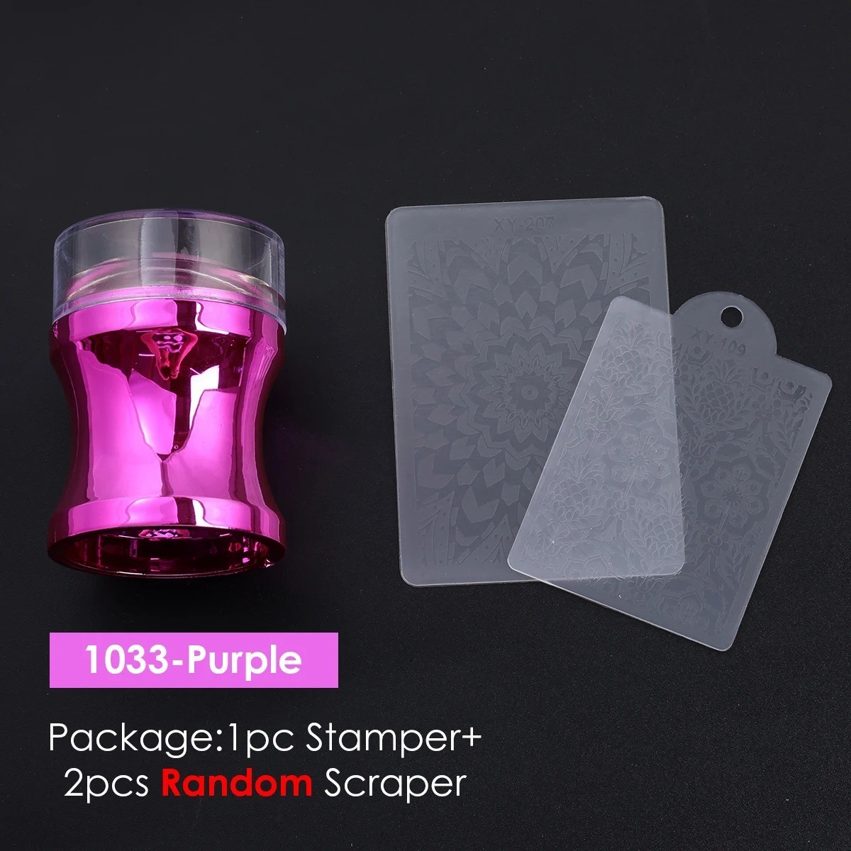 Transparent Silicone Nail Art Stamping Kit, French Design For Manicure Plate Too