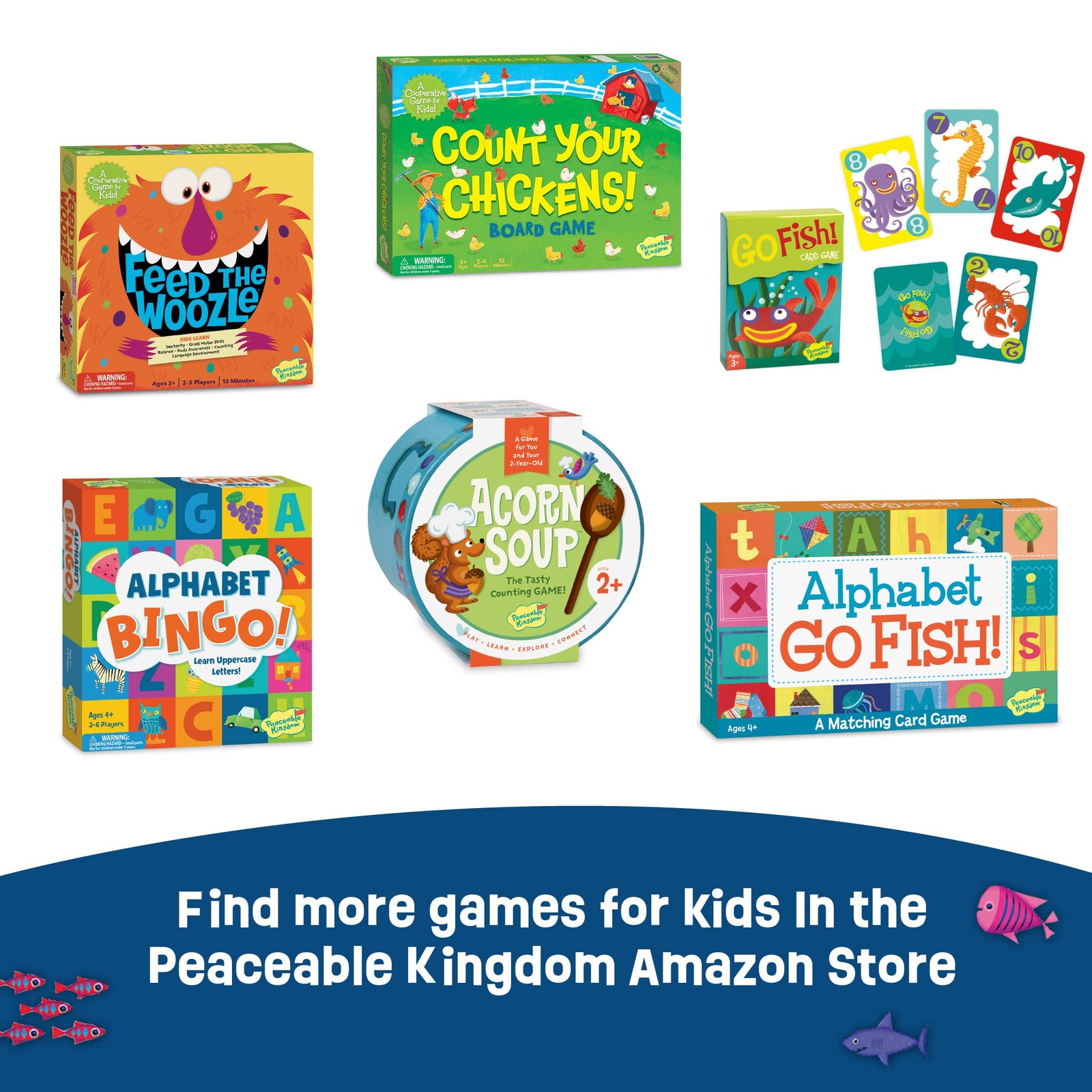 Peaceable Kingdom Award Winning Fish Stix The Kids’ 154 cubic inches, Multi