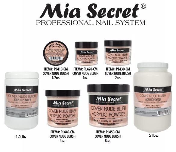 Mia Secret Cover NUDE BLUSH Acrylic Powder – 0.5 oz To 5 lbs – CHOOSE SIZE