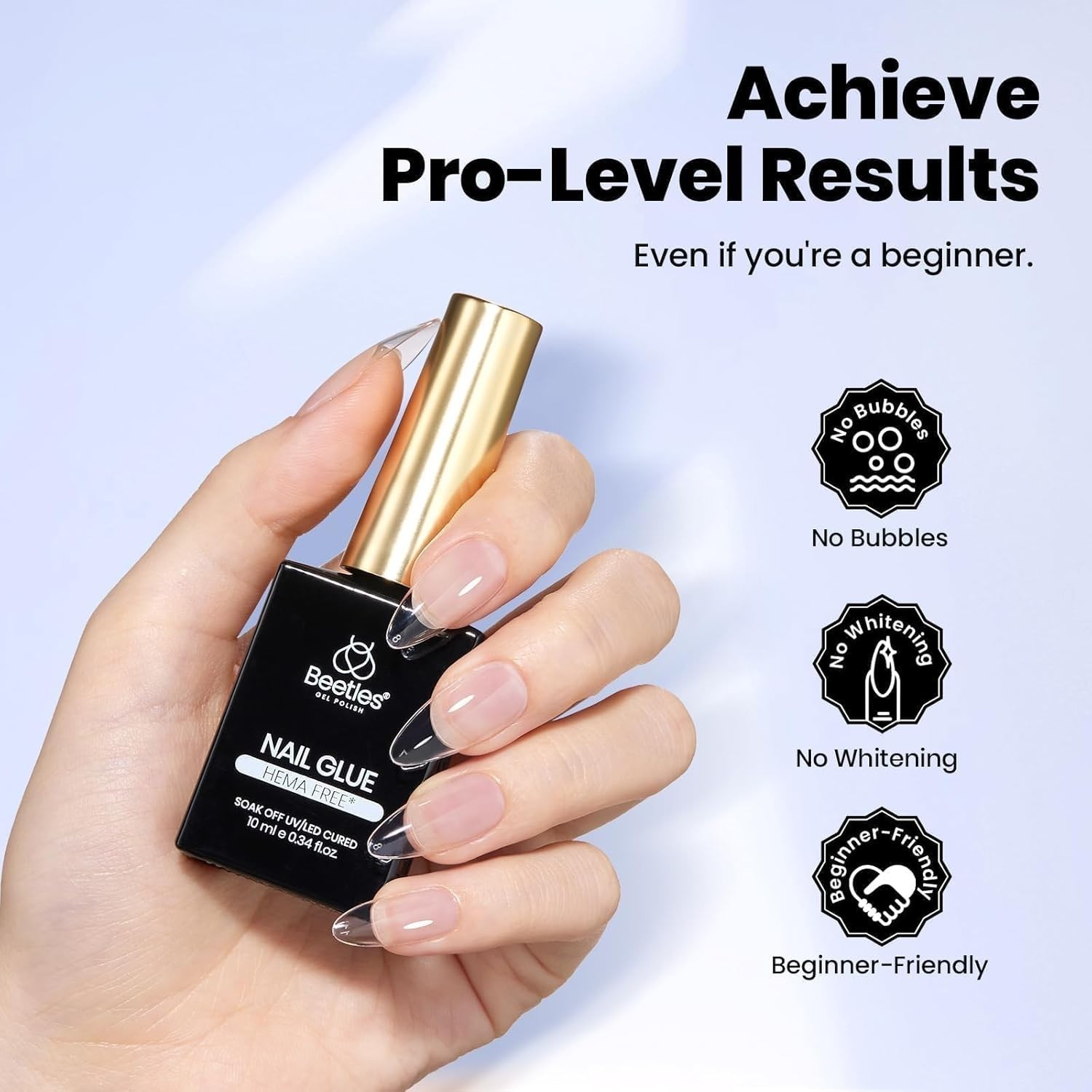 Beetles 2Pcs Professional Nail Glue & Primer – Super Strong Hold & Fast Dry