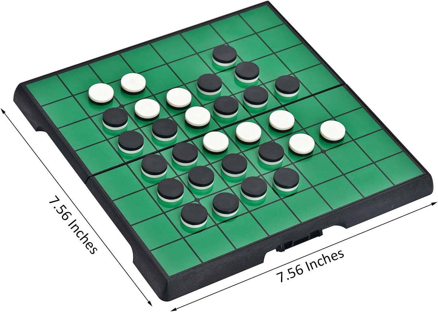 MusicTree Magnetic Reversi Board Game Set with Folding White, Black, Green