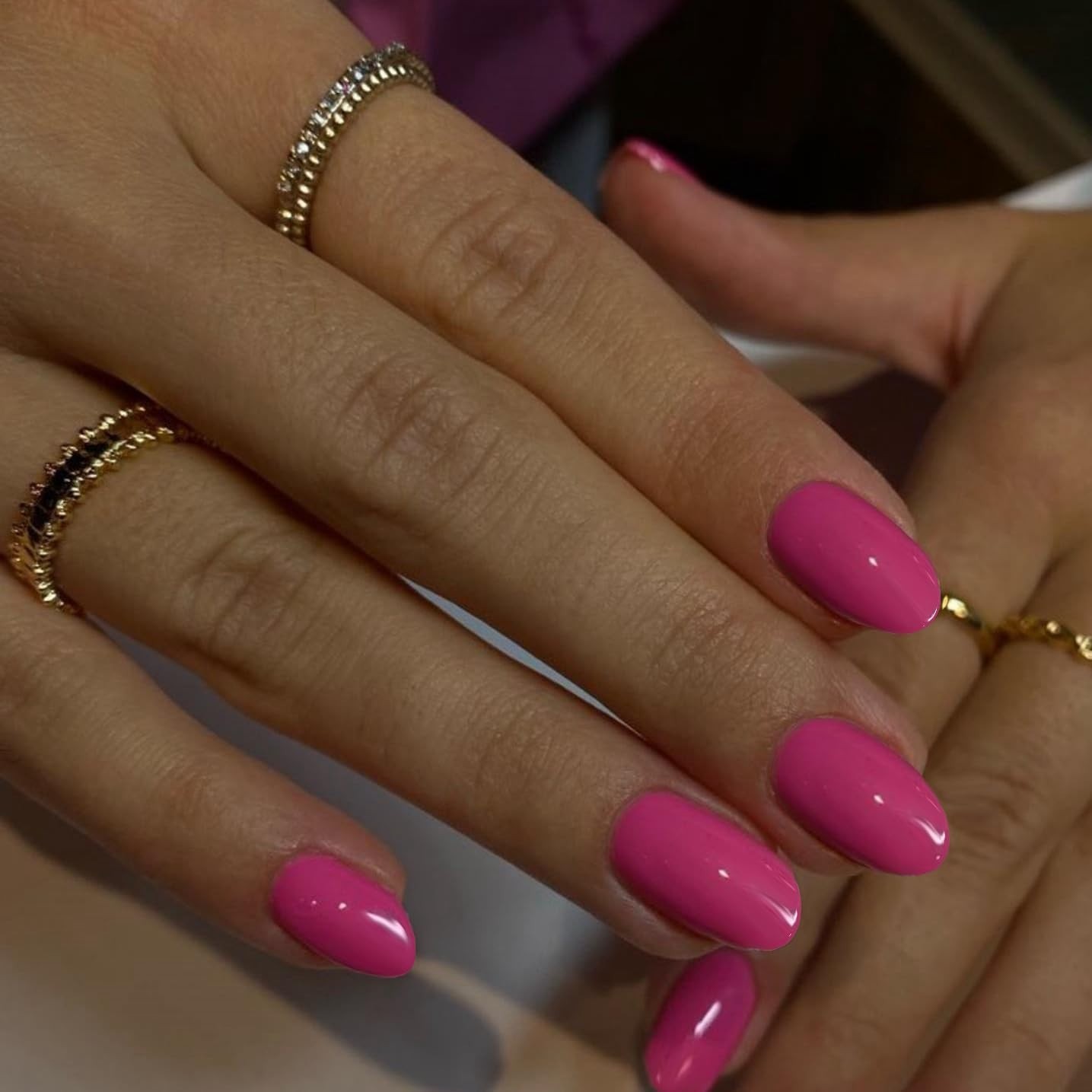 Beautiful Glossy Hot Pink 24-Pc Press-On Nails – Perfect Fit for Any Occasion