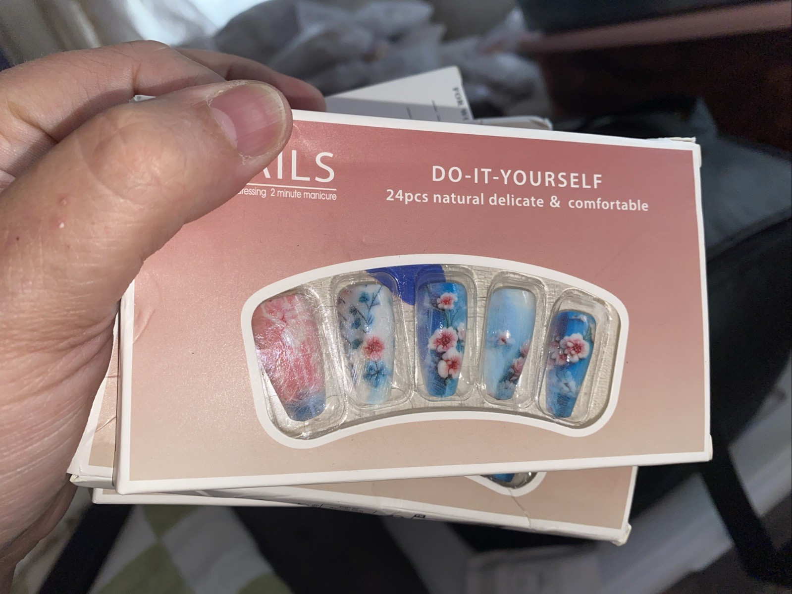 Blue Sky Asian Garden Nail Tips 24pcs Finished Boxed With Glue & Tabs Nails