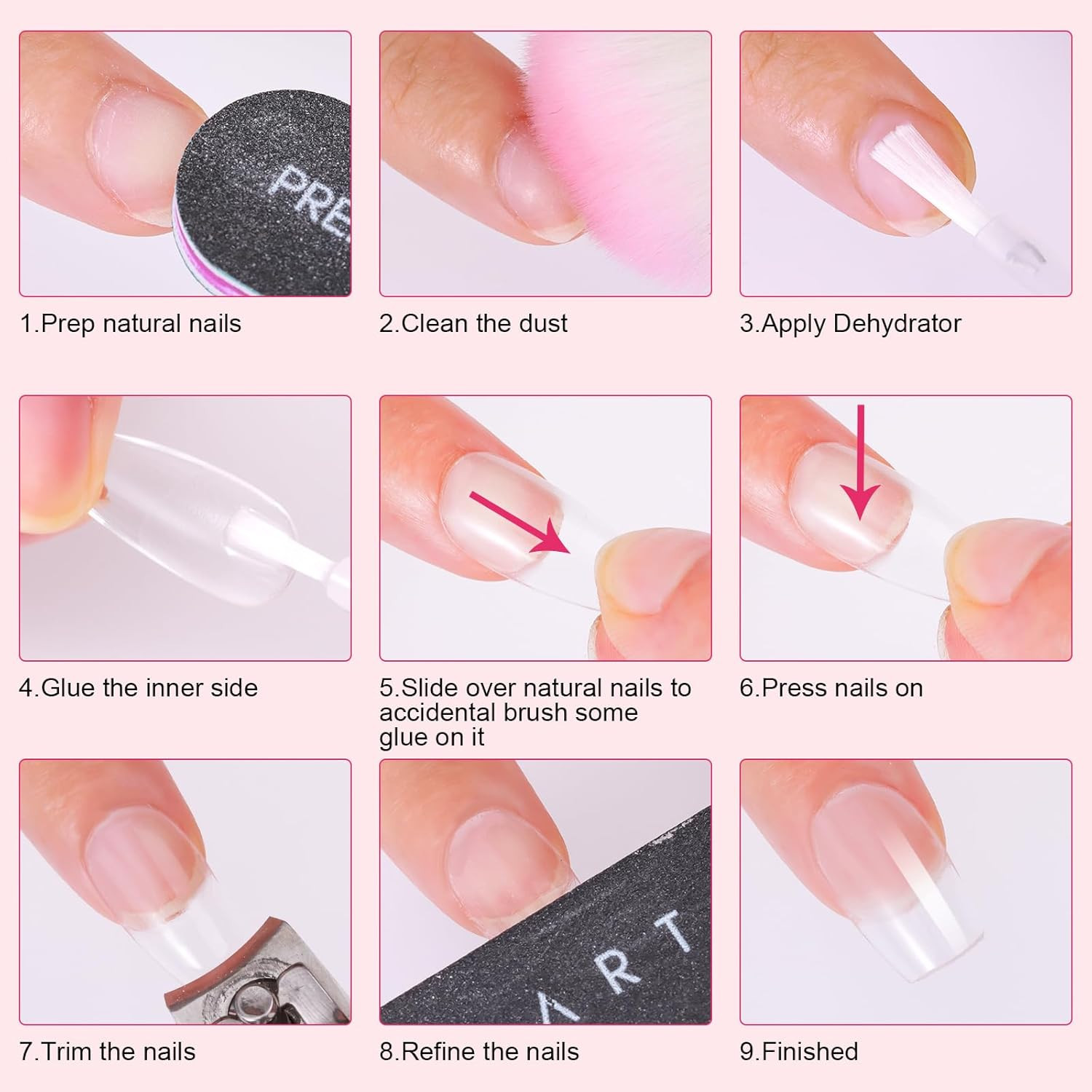 Super Strong Brush on Nail Glue for Press Ons: Acrylic Nail Tips-Fake Nails-Salo