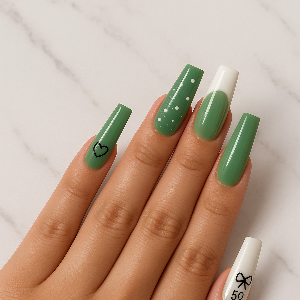GREEN & PURPLE COLLECTION PRESS ON NAILS
