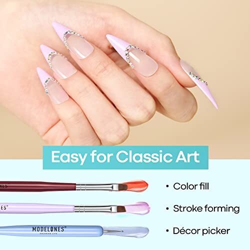 Nail Art Brush Set, Nail Art Tools with Nail Polish Brush, Nail Extension Gel