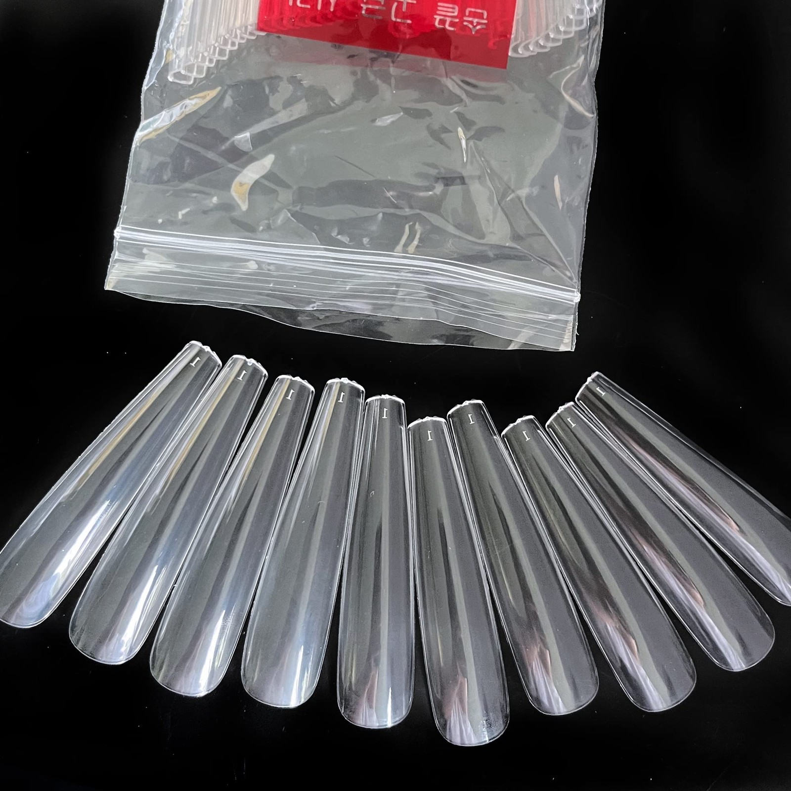 600pcs 3XL Clear Nail Tips Coffin Full Cover Ballerina Shape Extra Long Acryl…