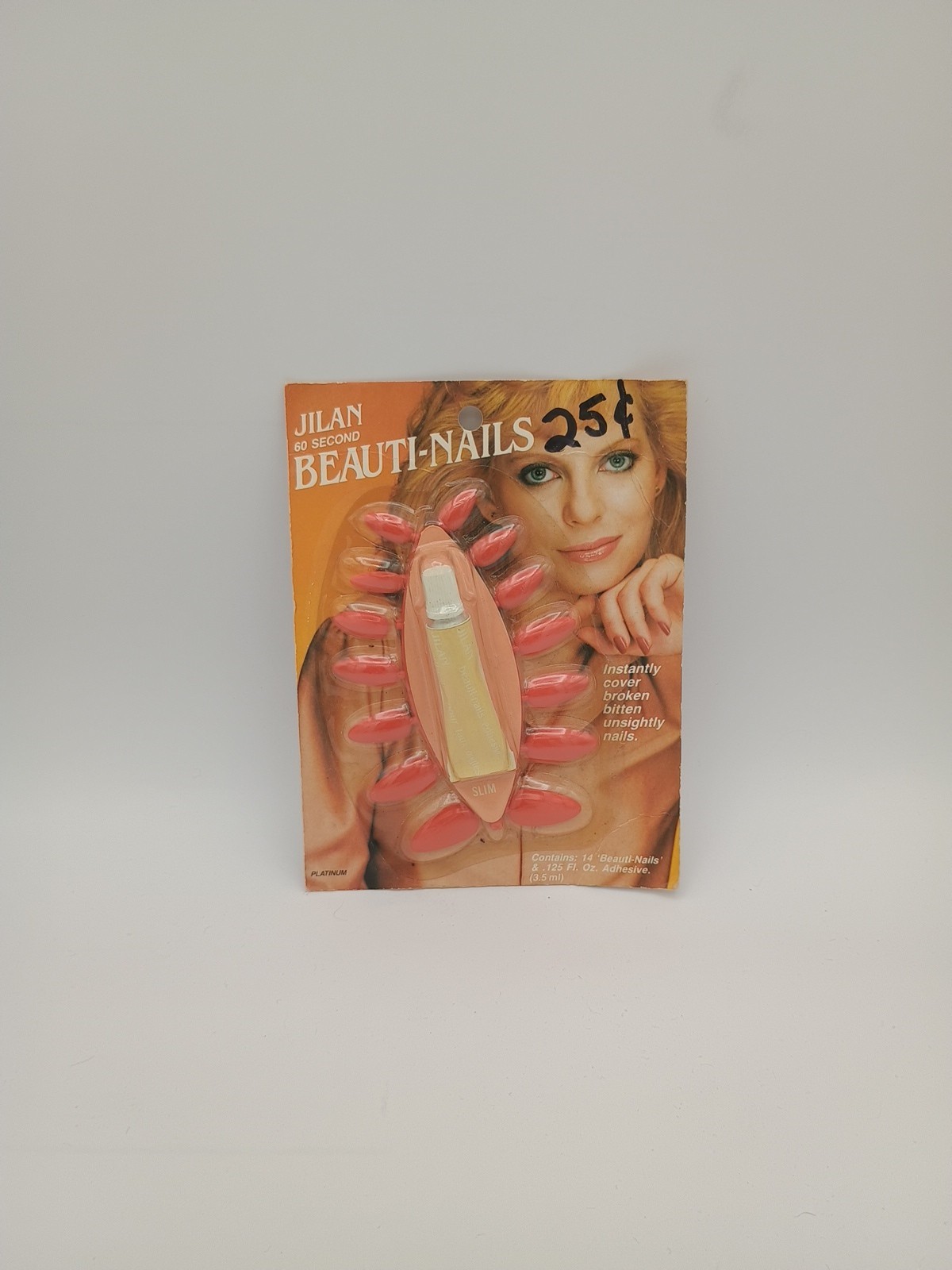 NEW VINTAGE Jilan 60 Second Beauti-Nails with Adhesive Slim #106 USA
